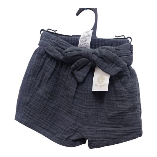 Belted crinkle shorts