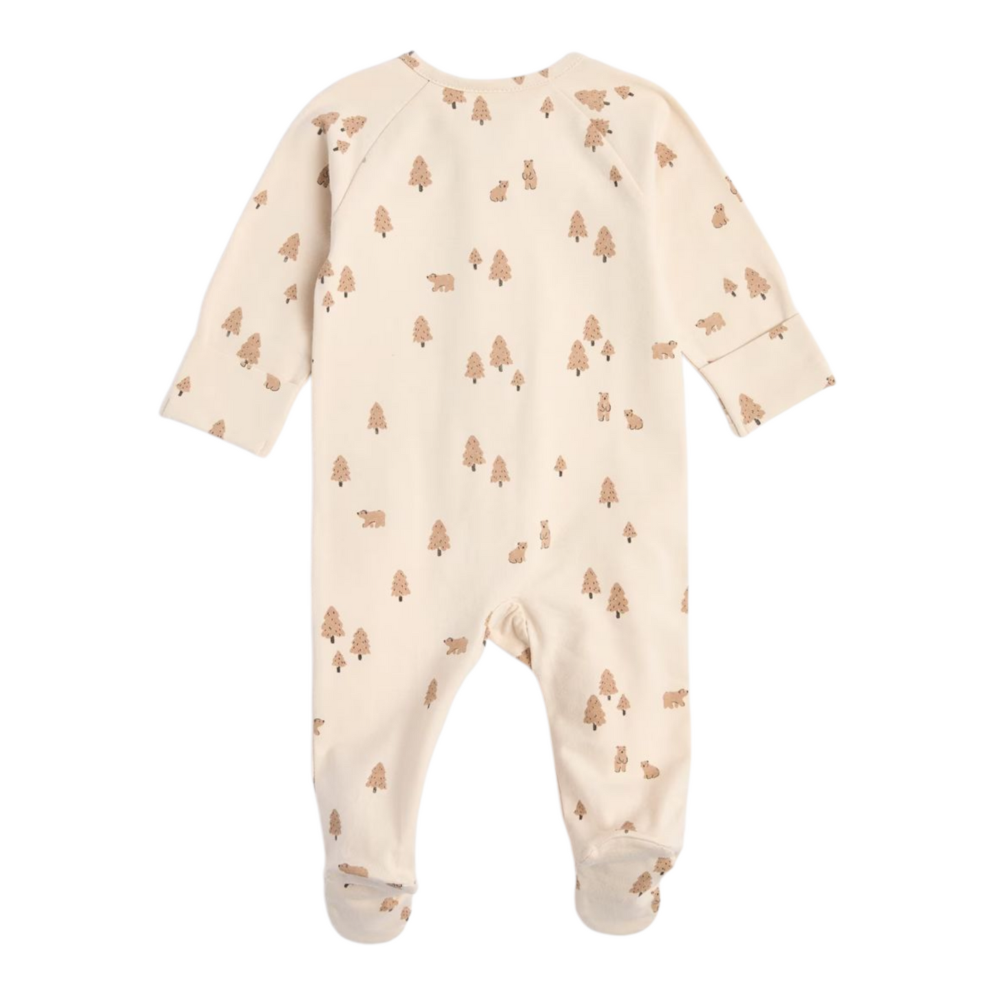 Baby Organic Cotton Print Zip Coverall - Trees -(size NB)