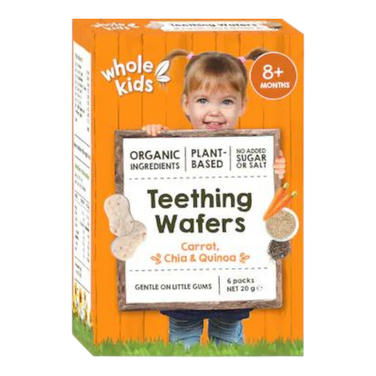 Whole Kids Teething Wafers Carrot Chia & Quinoa 6 pack