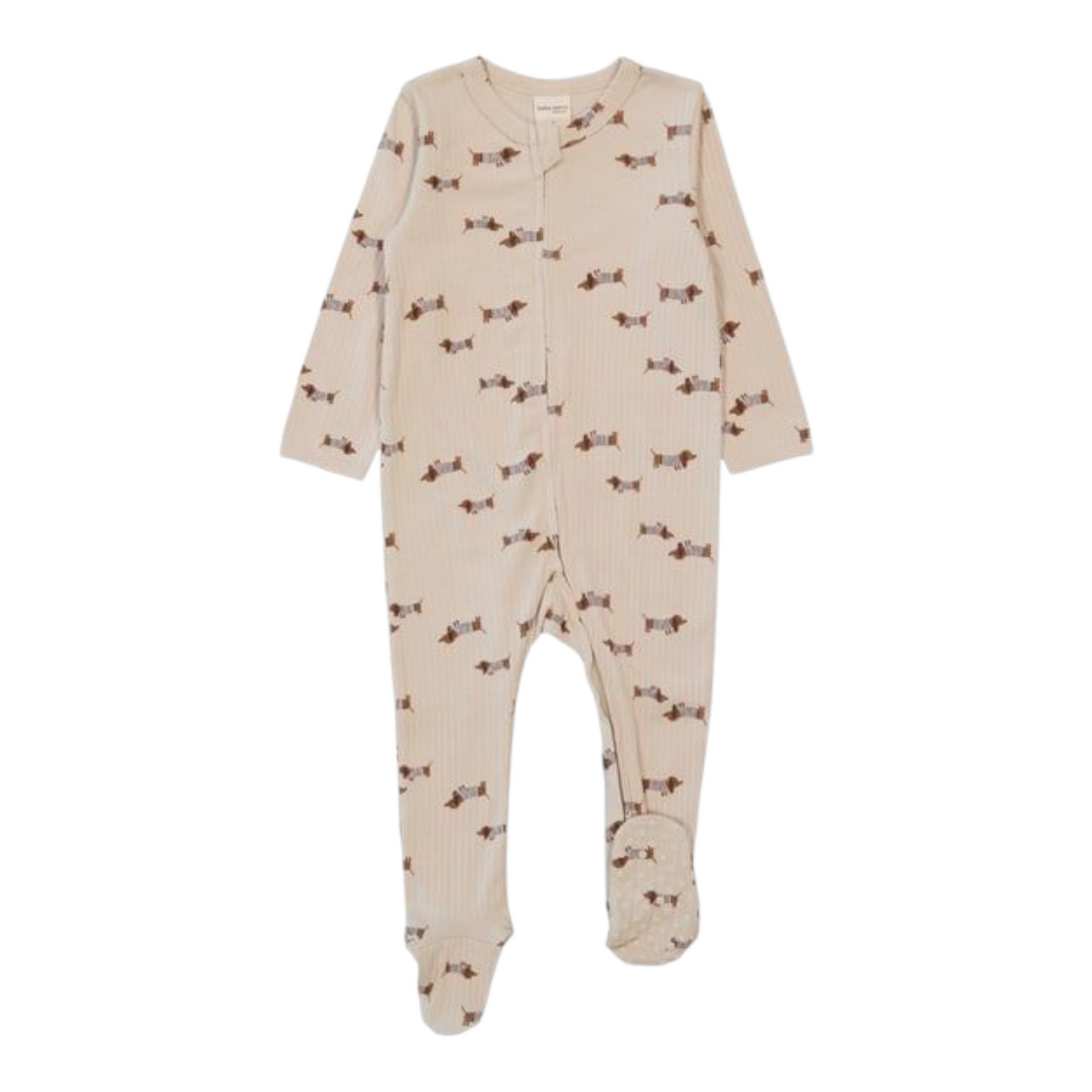Baby Long Sleeve Organic Cotton Rib Romper -(size NB)