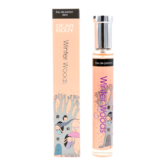 Dear Body Winter Wood Eau de Parfum in 30ml bottles.
