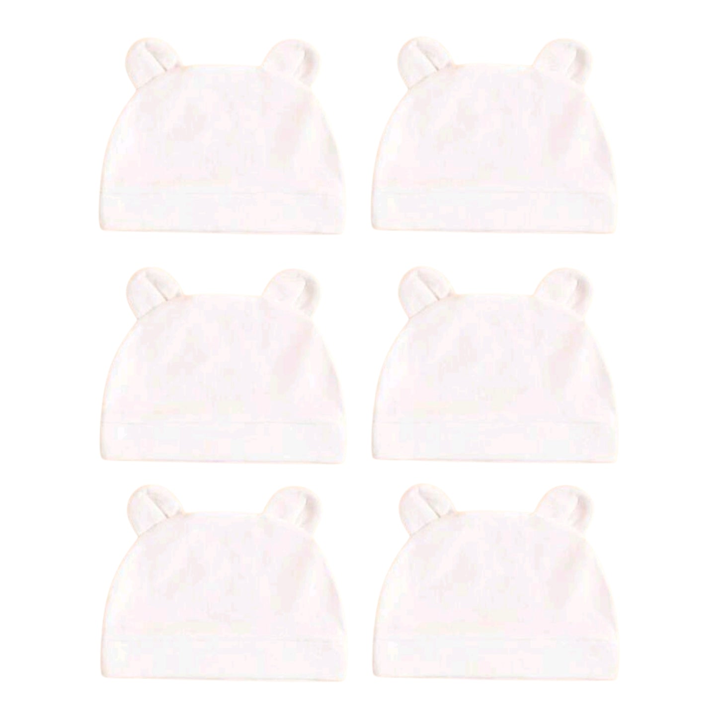 6pcs Newborn Baby Cotton Cute Hospital Hats, Thin & Breathable For Baby Boys & Girls, Suitable For Spring & Summer, Excellent As Gift