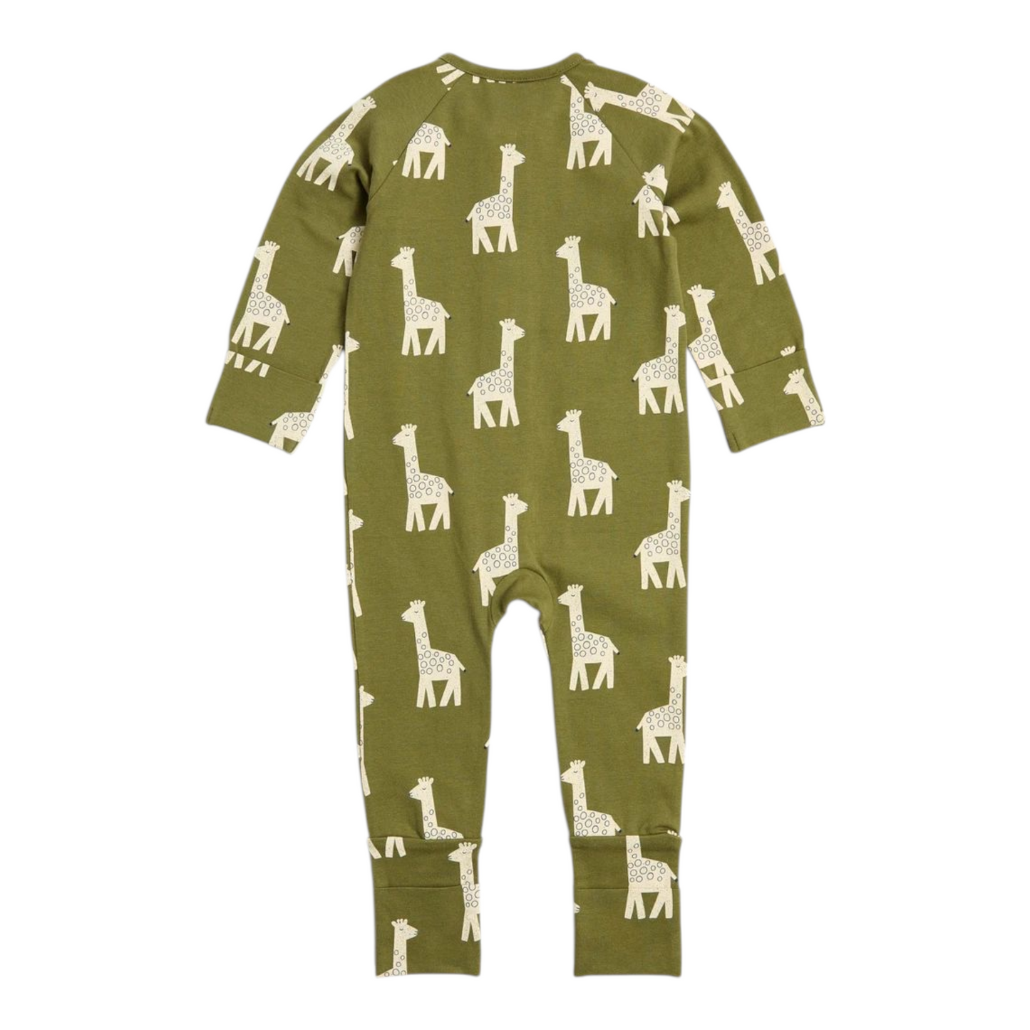 Baby Organic Cotton Footless Coverall - Giraffes -(size 0-3M)