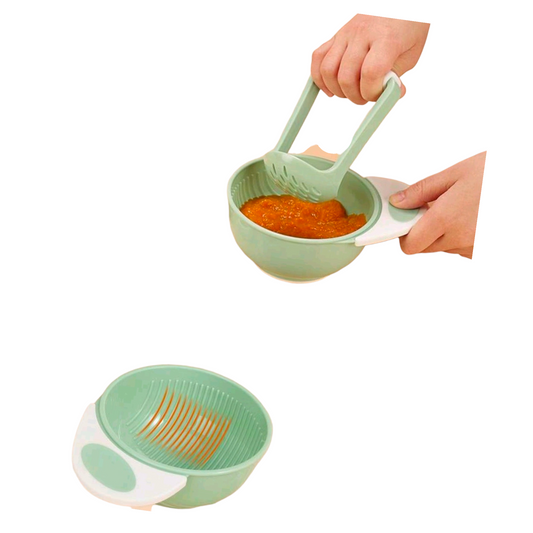 1pc Baby Hand-Powered Food Grinder, Infant & Toddler Feeding Puree Blender, Fruit/Vegetable Masher & Bowl Set, Feeding Utensils, Infant Care Supplies