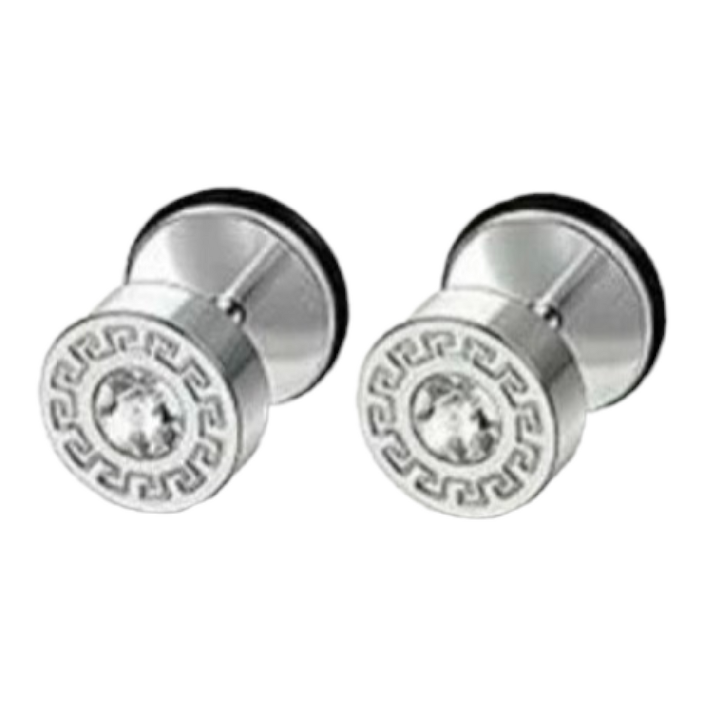 Greek key stud earring