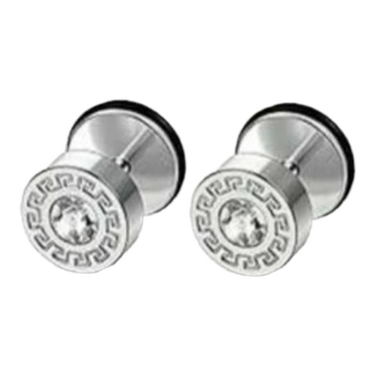 Greek key stud earring