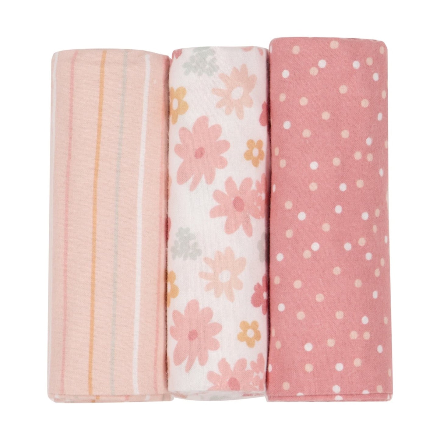 3 Pack Flannelette Wraps - Floral