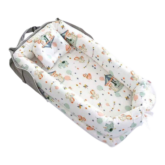 1 Set High-Quality Cartoon Animal Portable Anti-Crush Newborn Baby Crib, Baby Bed Bedding Set With Pillow, Detachable And Washable, Suitable For 0-1 Year Old Infants, Home And Travel Use