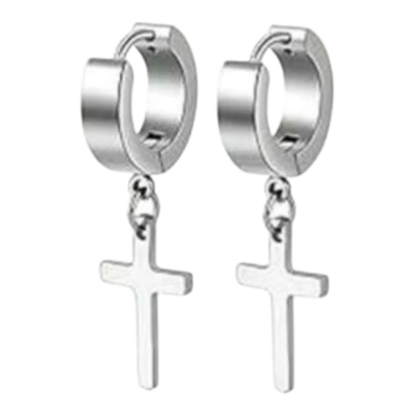 cross hoop earrings