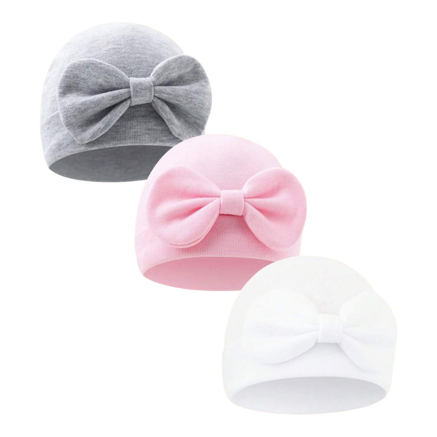 3pcs/1pc Soft & Breathable Bow Decor Newborn Baby Hospital Hat, Cute Design Suitable For Baby Boys & Girls All Seasons, Great As Gift