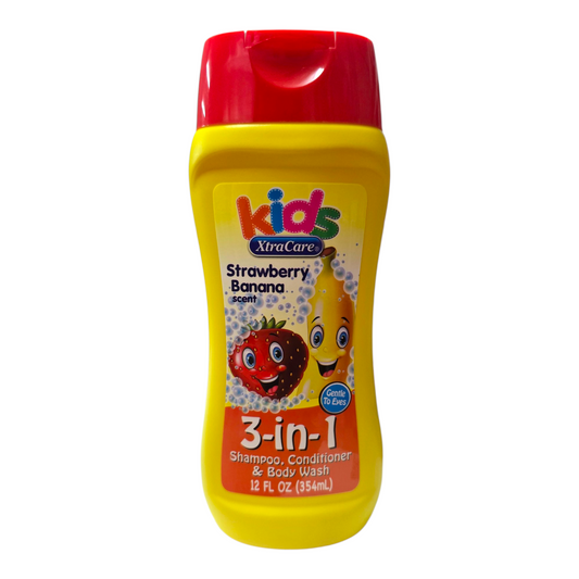 Kids Xtracare 3-in-1 Shampoo, Conditioner & Body Wash 354ml Strawberry Banana
