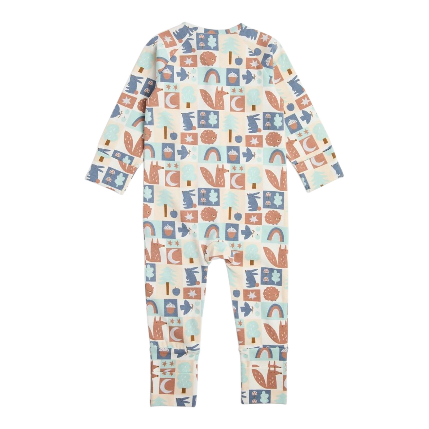 Baby Organic Cotton Footless Coverall - Animals -(0-3M)