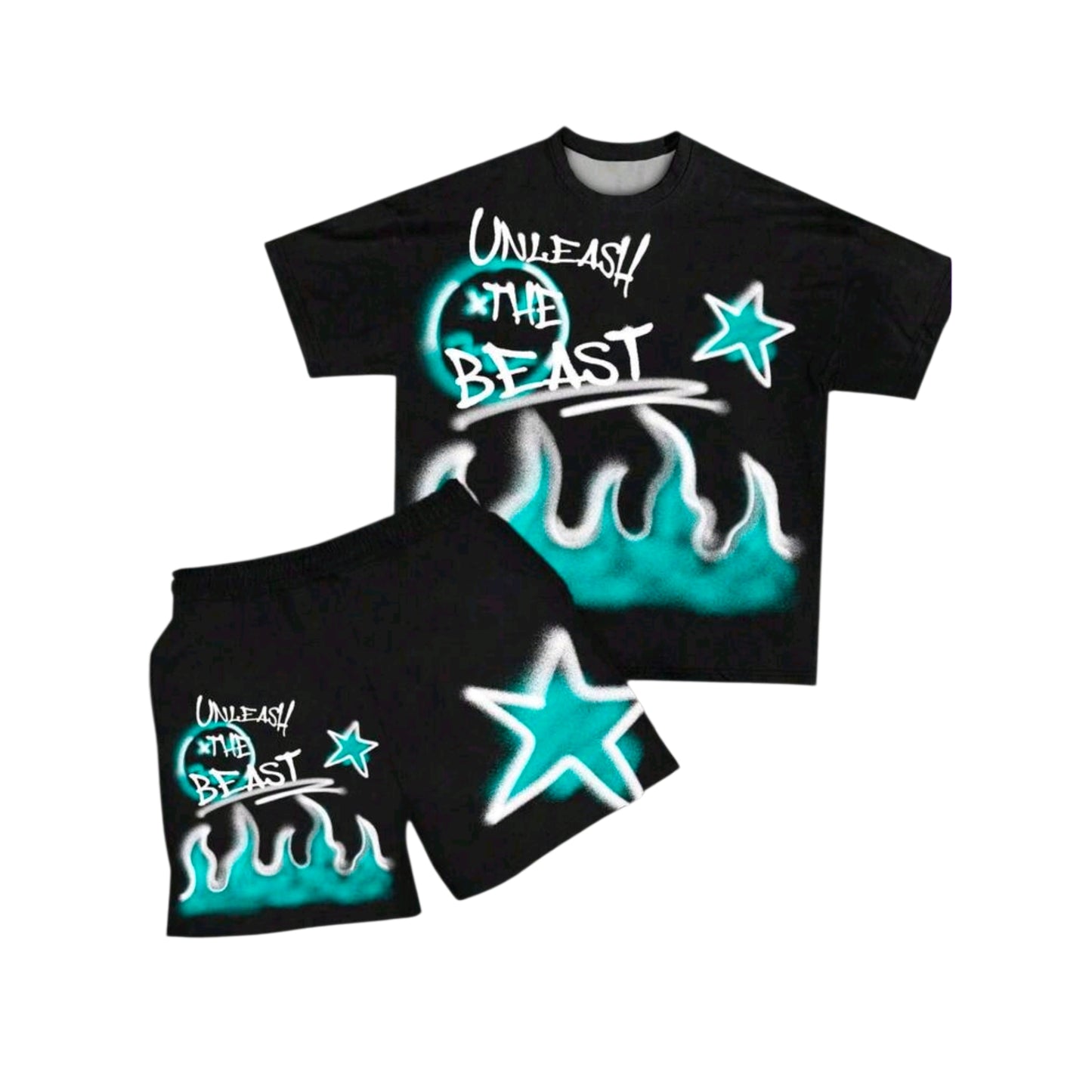 SHEIN Baby Boy Letter Print Round Neck Short Sleeve T-Shirt And Shorts Casual Minimalist Set, Suitable For Summer Daily Wear