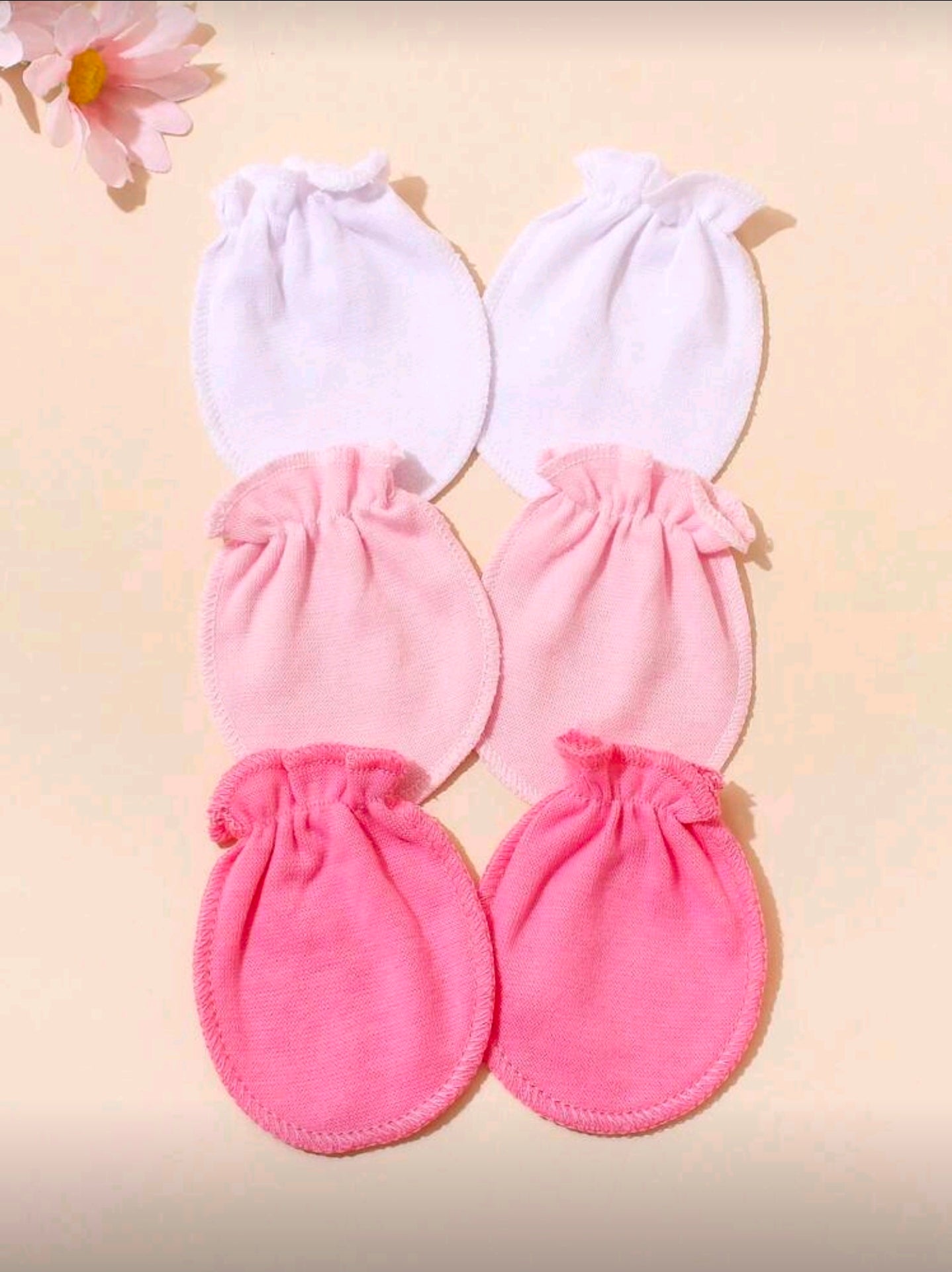 3pcs/Set Newborn Baby Anti-Scratch Mittens