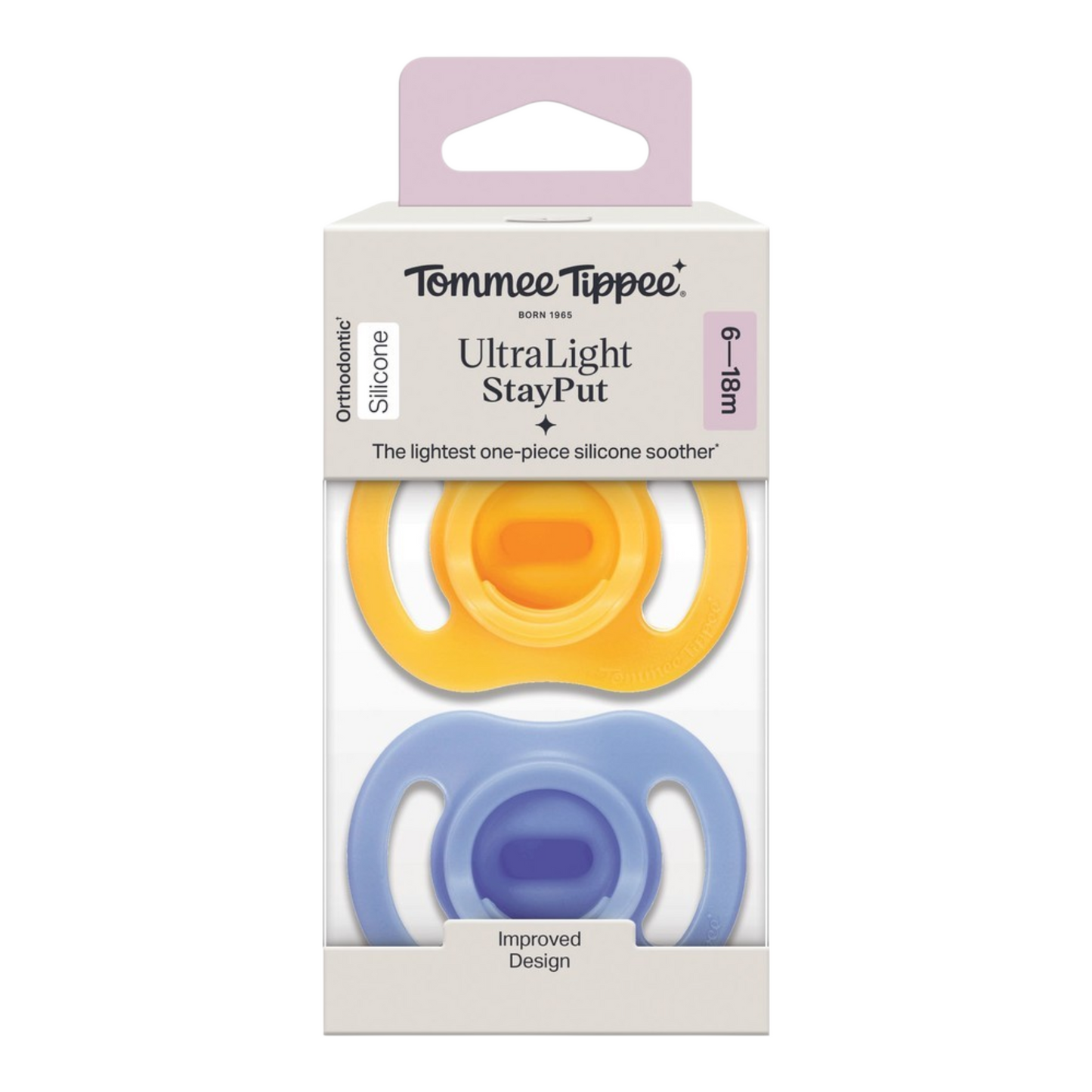 Tommee Tippee Ultra Light Stay Put Soother 6-18 Month - Assorted*