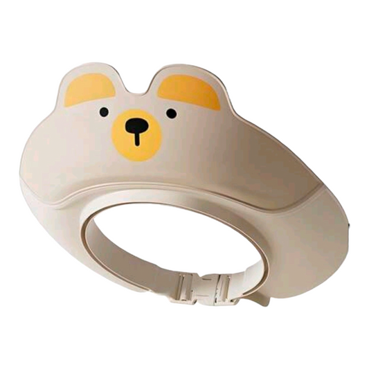 1 Piece Of Baby PP+TPE Shampoo Cap Cartoon Bear Design Shower Cap 3-Layer Waterproof Bath Ear Cap Soft And Comfortable Fit The Head Without Pinching The Skin Adjustable Size Not Suitable For Babies Under 1 Year Old