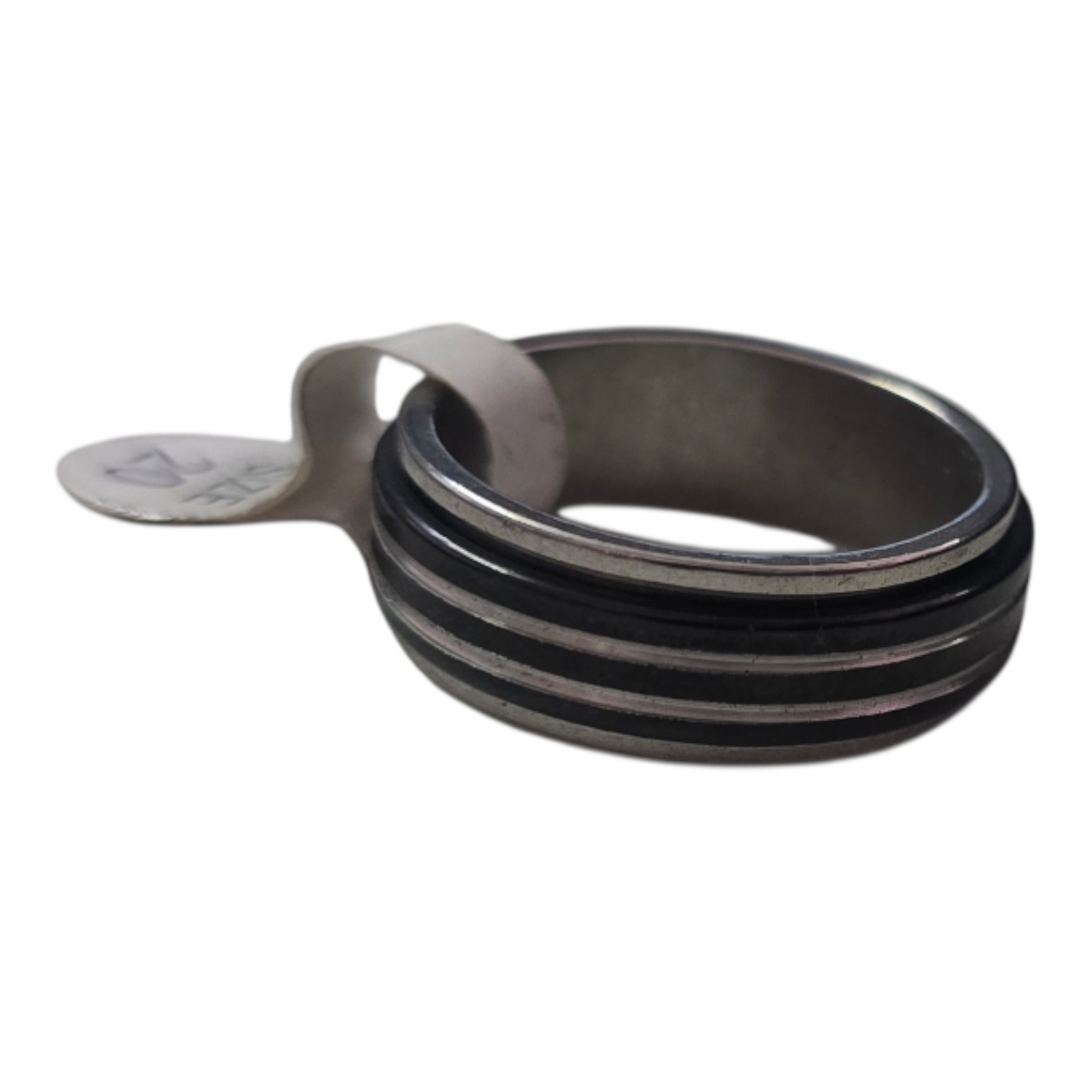 Silver & Black Spinner Fidget Ring