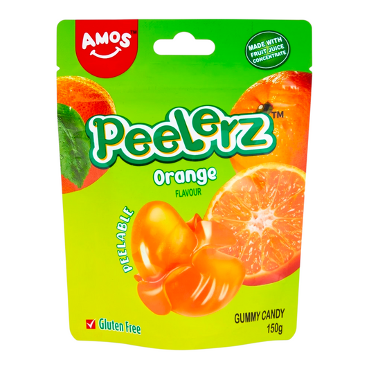 Amos Peelerz Orange Flavour Gummy Candy 150g