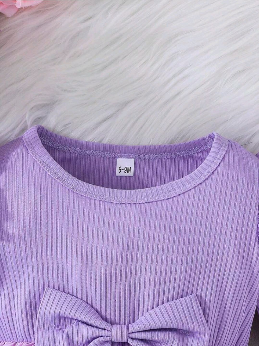 Toddler Girls Autumn Ruffle Collar Long Sleeve Round Neck Bow Tie Cute Butterfly Floral Print Casual Dress -(size 3-6M)