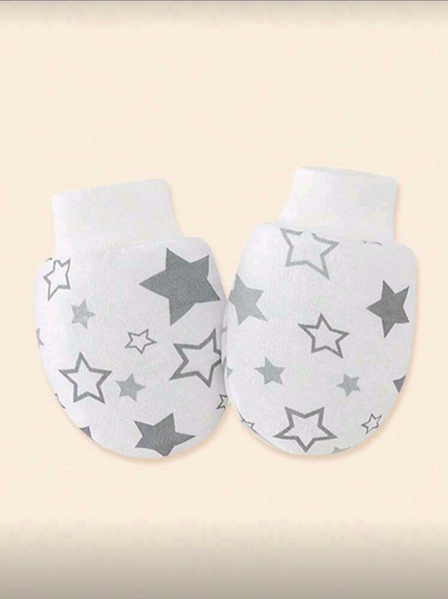 6 Pairs Newborn Baby Cute Star & Elephant Print Scratch Mittens, Soft & Comfortable Full Finger Gloves For Baby Boys, Great Gift