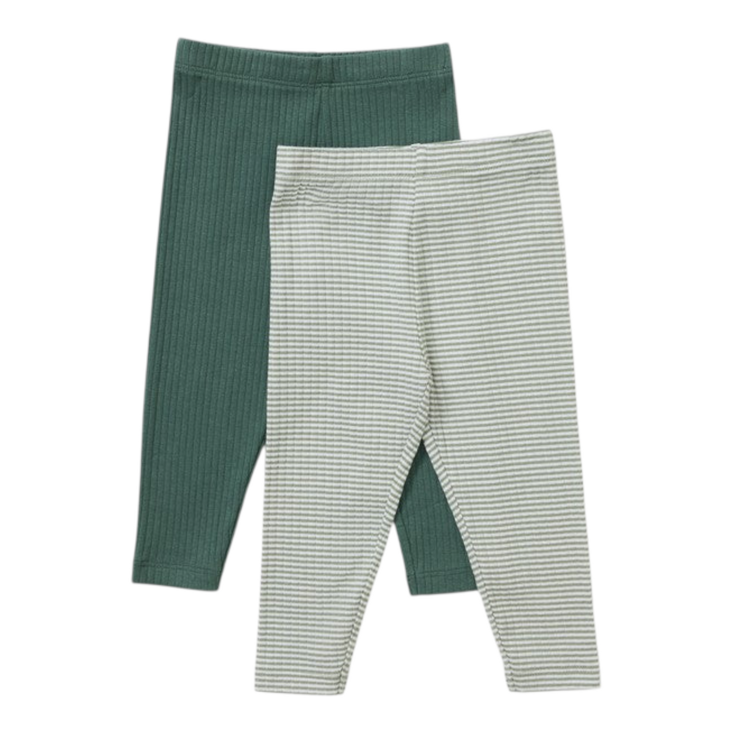 Dymples Baby Rib Leggings 2 Pack - Sage Green & Grey