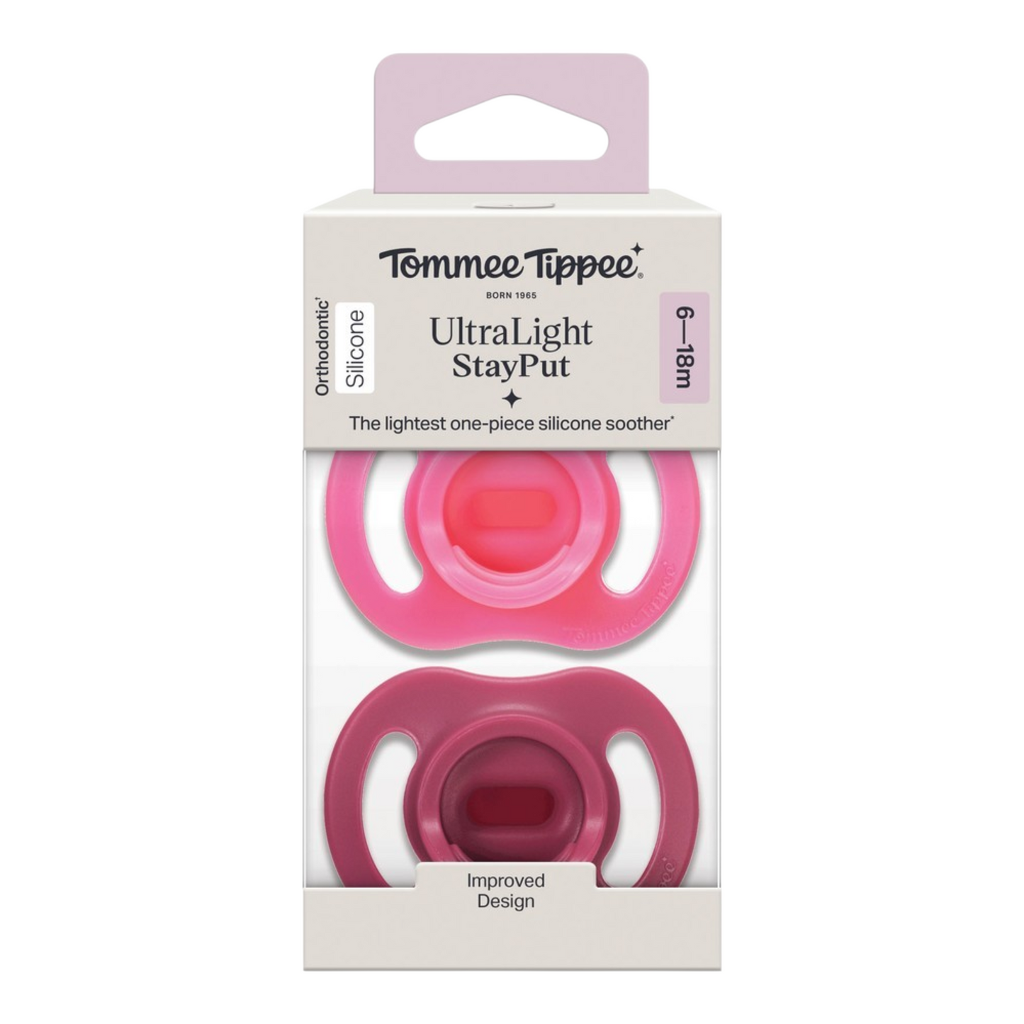Tommee Tippee Ultra Light Stay Put Soother 6-18 Month - Assorted*