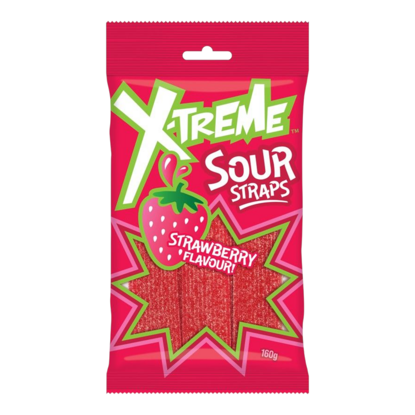 X-Treme Sour Straps 160g - Strawberry