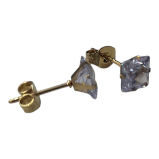 gold-toned cubic zirconia stud earrings