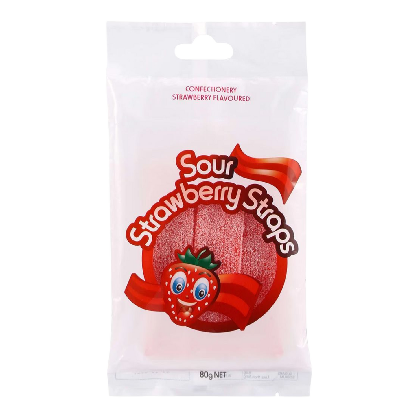 Sour Strawberry Straps 80g