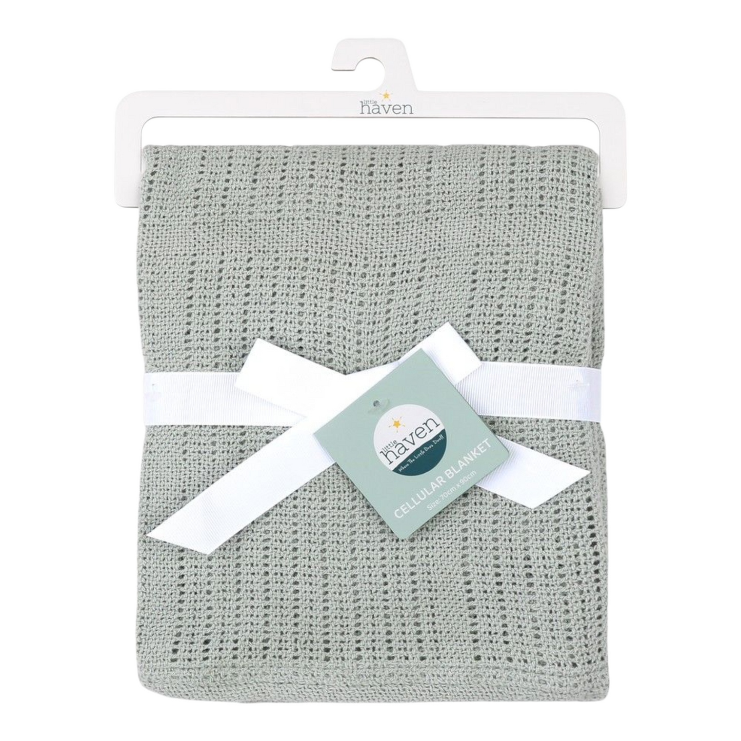 Little Haven Cotton Cellular Blanket - Sage