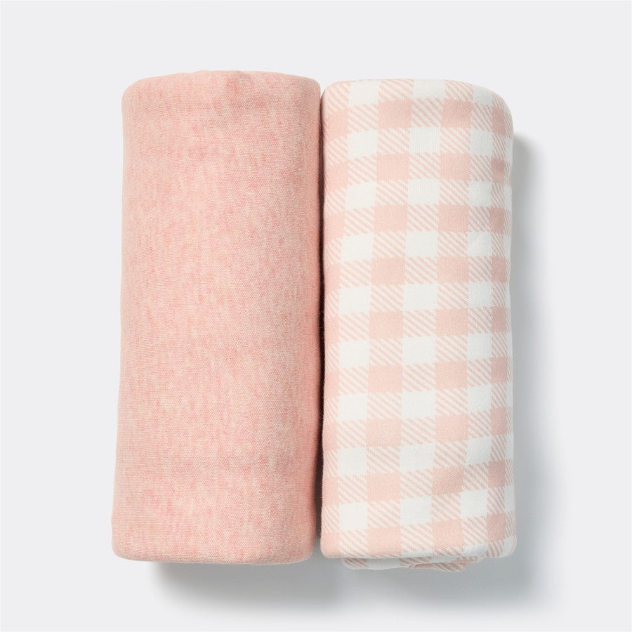 Dymples Organic Cotton Jersey Wraps 2 Pack - Pink