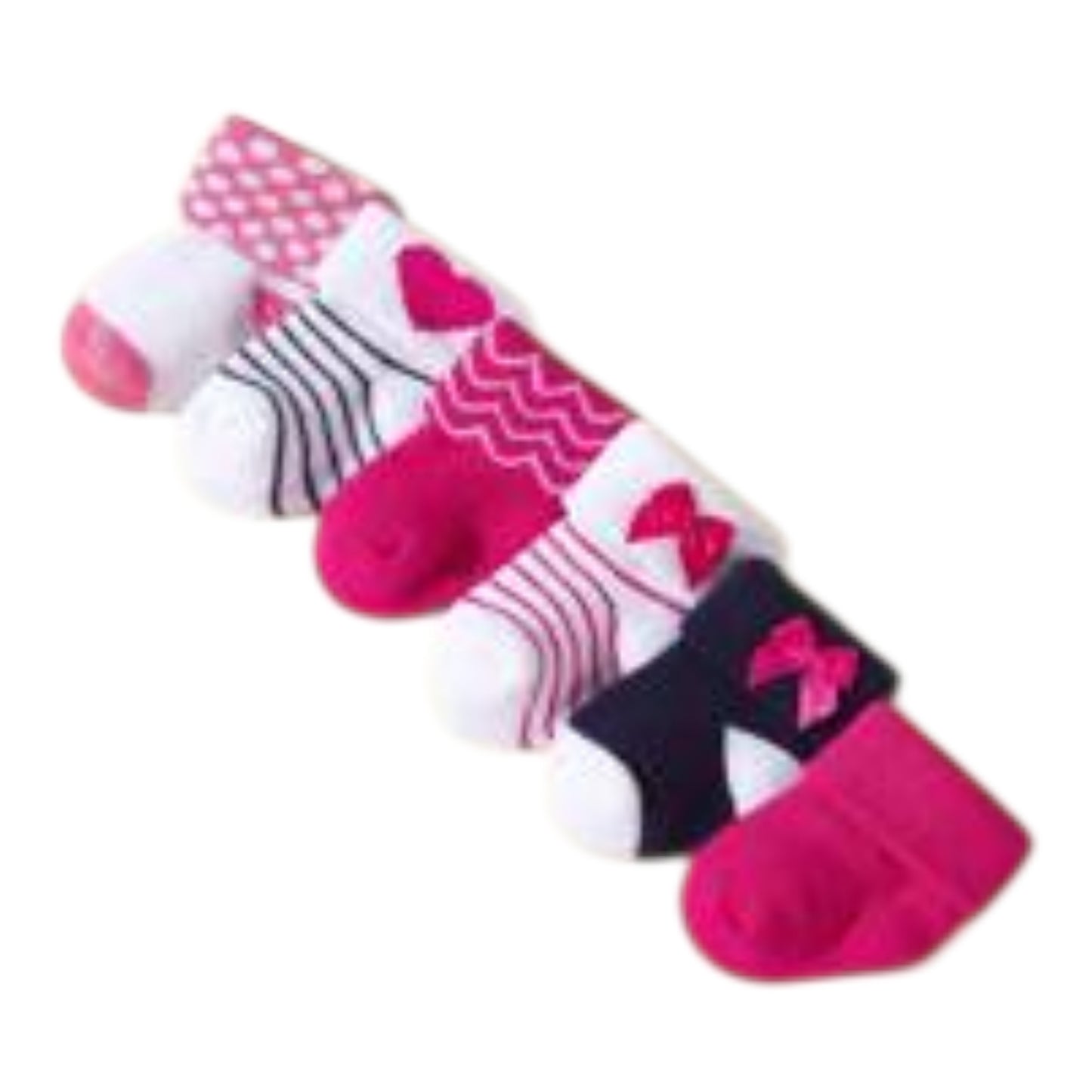 6pairs/Pack Baby Girls' Socks With Valentine's Day Heart & Bowknot Decor, Warm Plush Socks