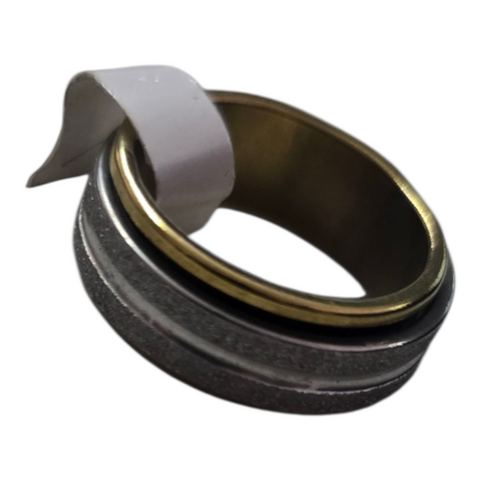 Gold black and diamond Spinner Fidget Ring