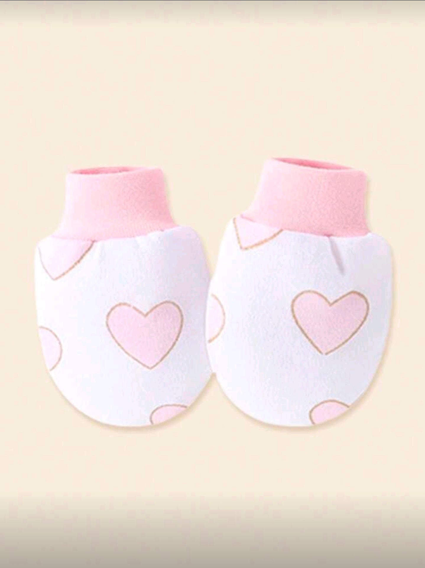 6pairs Newborn Baby Cute Multi-Color Anti-Scratch Mittens With Heart & Rainbow Print, Suitable For Daily Use