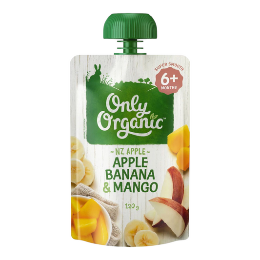 Only Organic 6 Months+ Apple Banana & Mango 120g