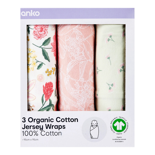 3 Pack Organic Cotton Jersey Wraps