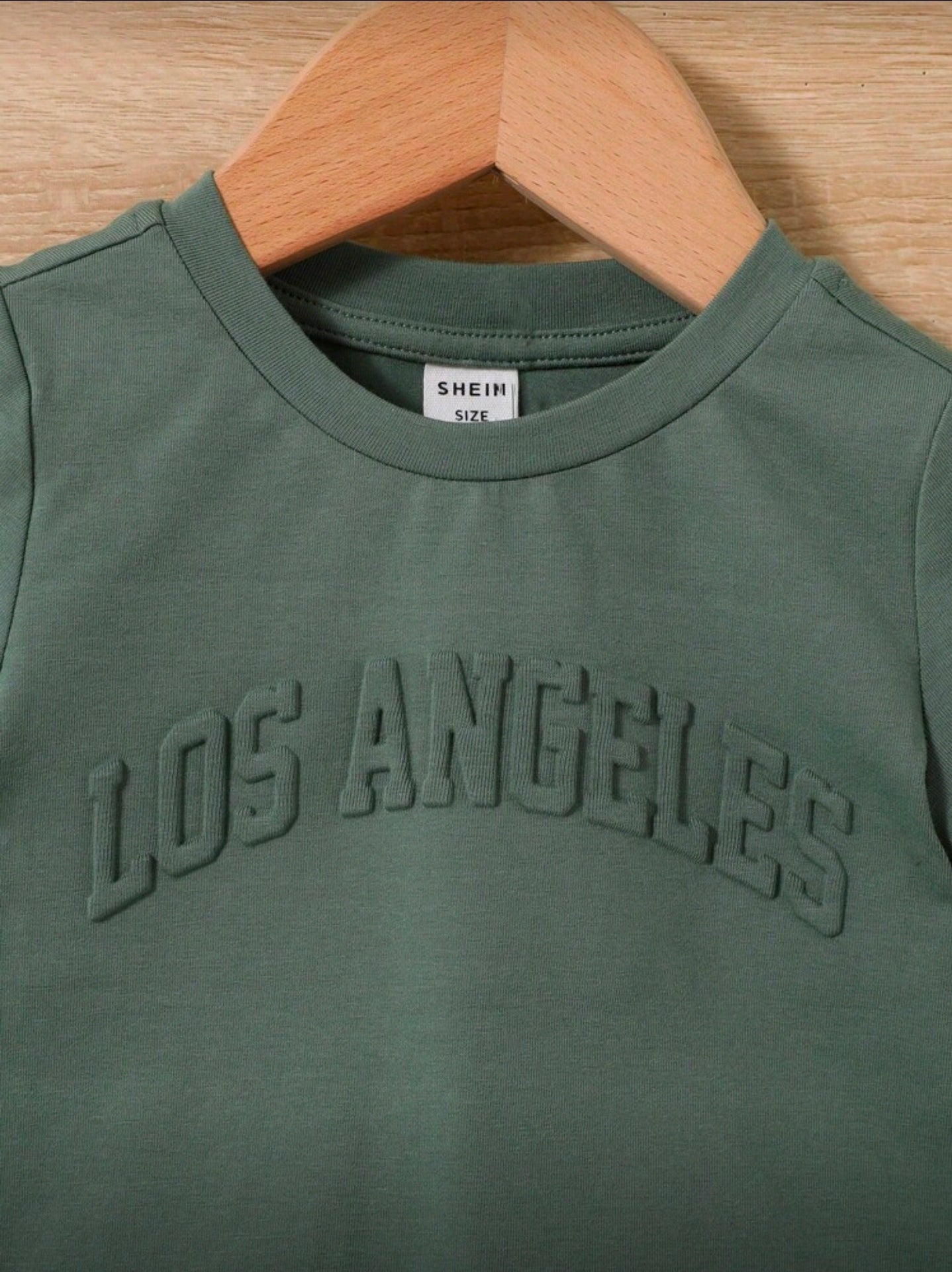 Baby Boy Letter Embossed Round Neck Short Sleeve T-Shirt & Casual Shorts Set With Check Pattern Decoration