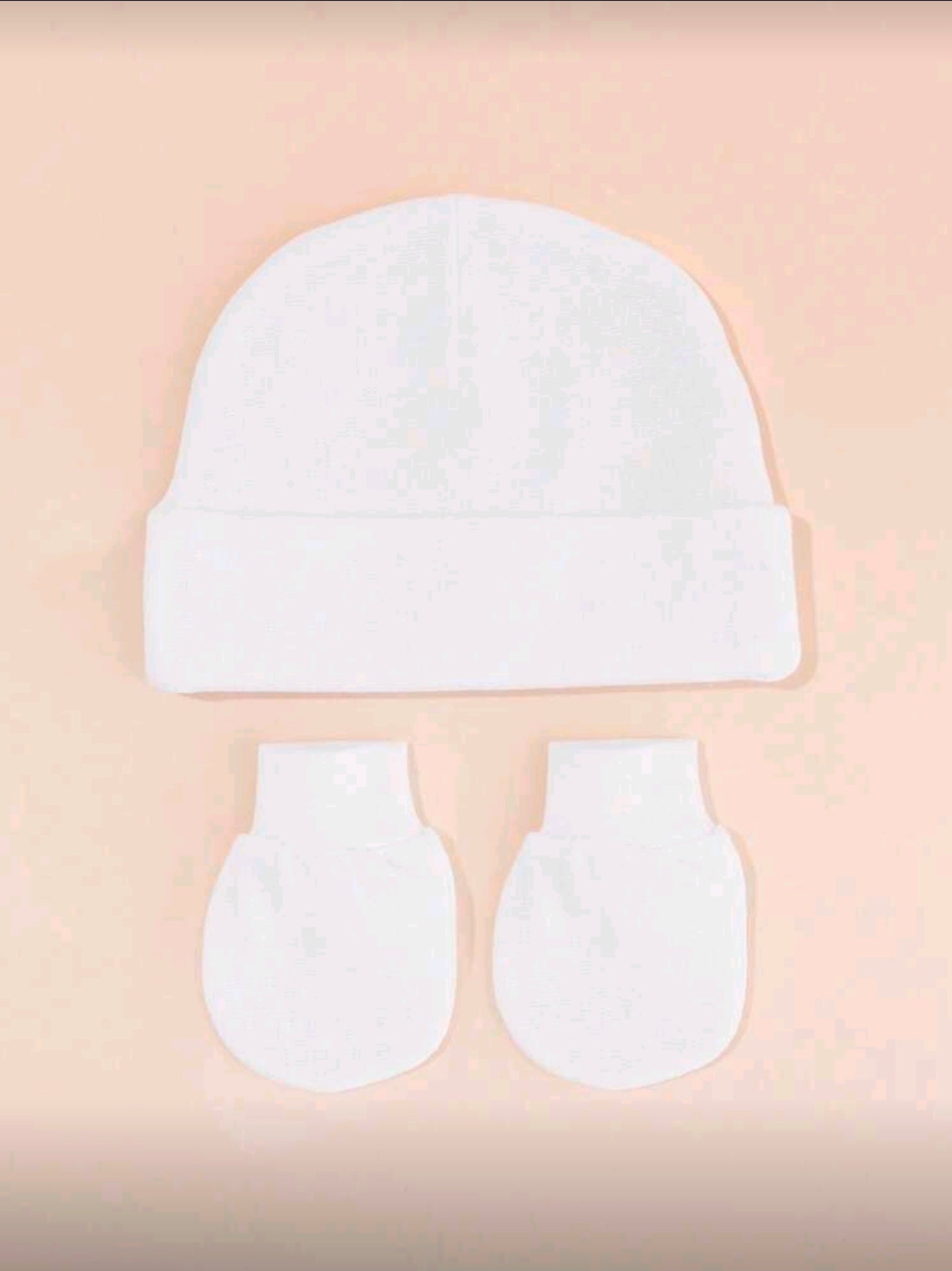 3pcs/Set Baby 0-3M Unisex Soft & Skin-Friendly Hat + Gloves + Fontanel Cover Set, Hospital Hat For Newborns, All Seasons