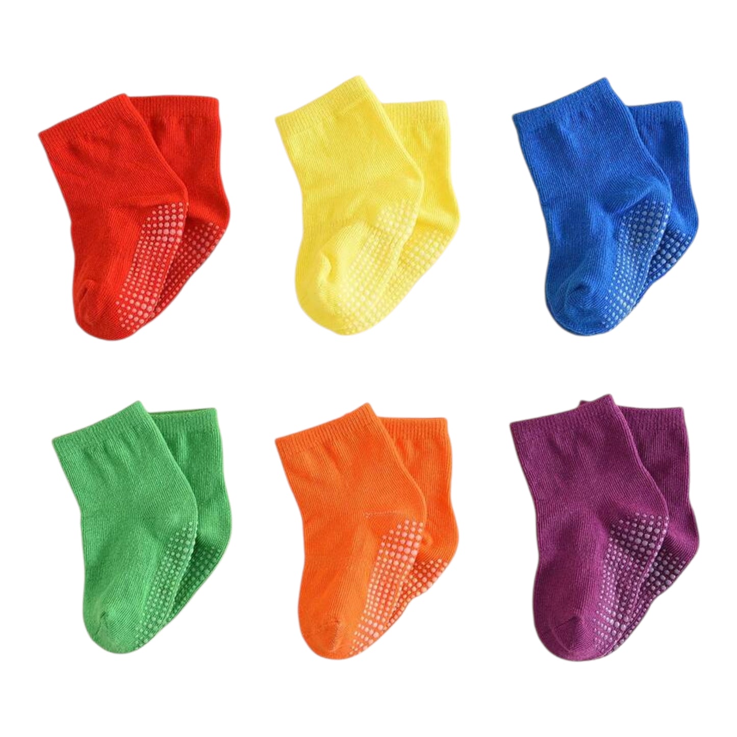 6 Pairs Toddler Anti-Slip Grip Socks, Boys & Girls Baby