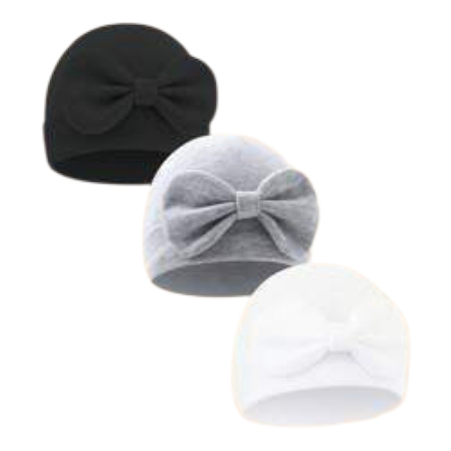 3pcs/1pc Soft & Breathable Bow Decor Newborn Baby Hospital Hat, Cute Design Suitable For Baby Boys & Girls All Seasons, Great As Gift