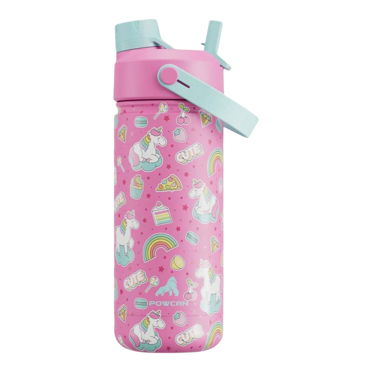 Powcan 18oz Insulated Water Bottle With 2-In-1 Straw Lid, 24 Hours Cold Retention, Leak-Proof, Stainless Steel Double Wall, Suitable For Sports, Fitness, Travel And School