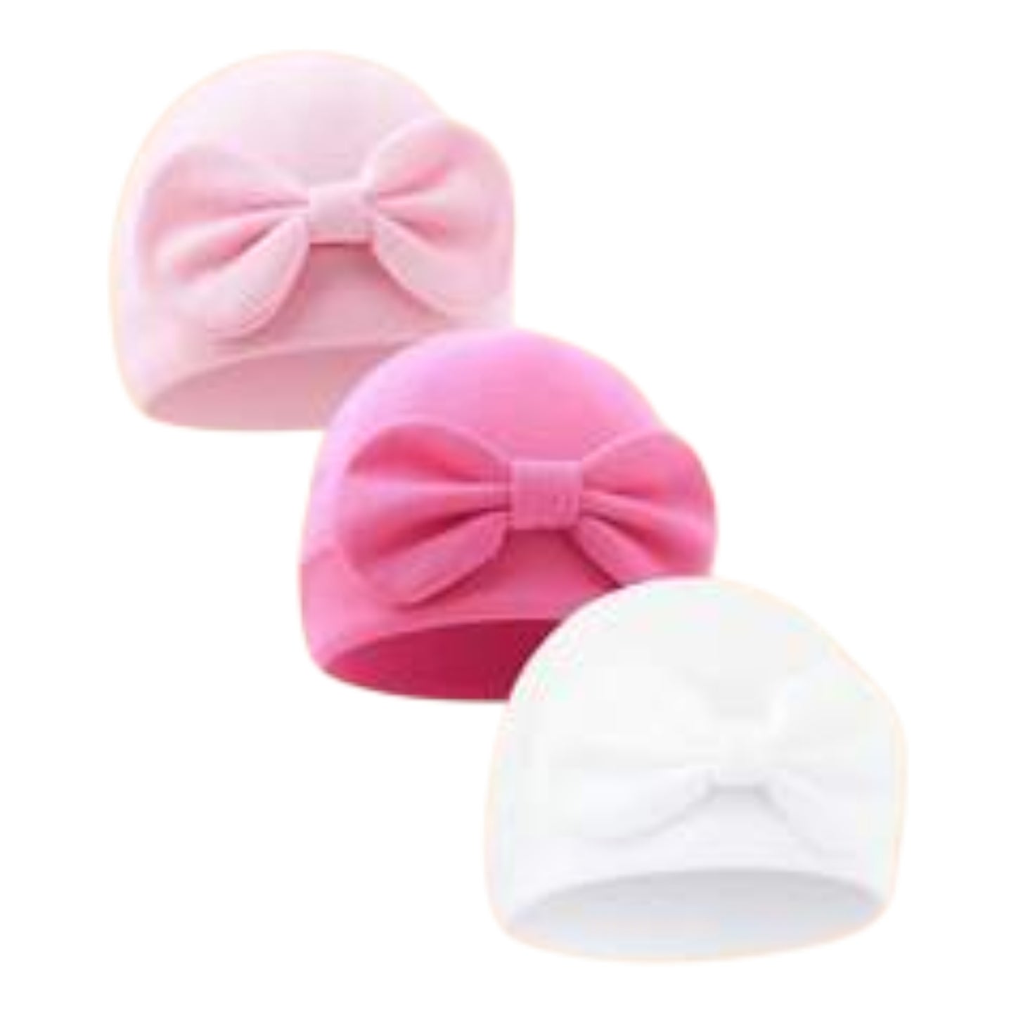 3pcs/1pc Soft & Breathable Bow Decor Newborn Baby Hospital Hat, Cute Design Suitable For Baby Boys & Girls All Seasons, Great As Gift