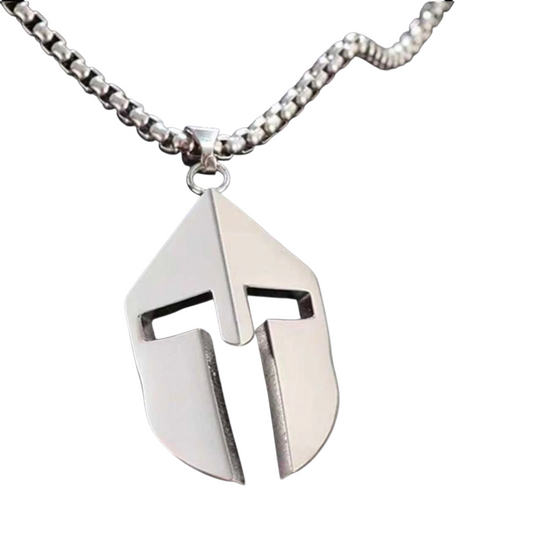 Spartan helmet pendant necklace