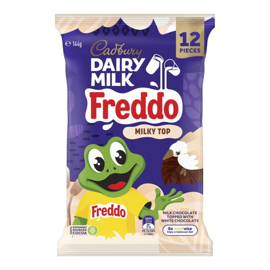 Cadbury Dairy Milk Freddo Milky Top Chocolate Sharepack 12 Pack 144g