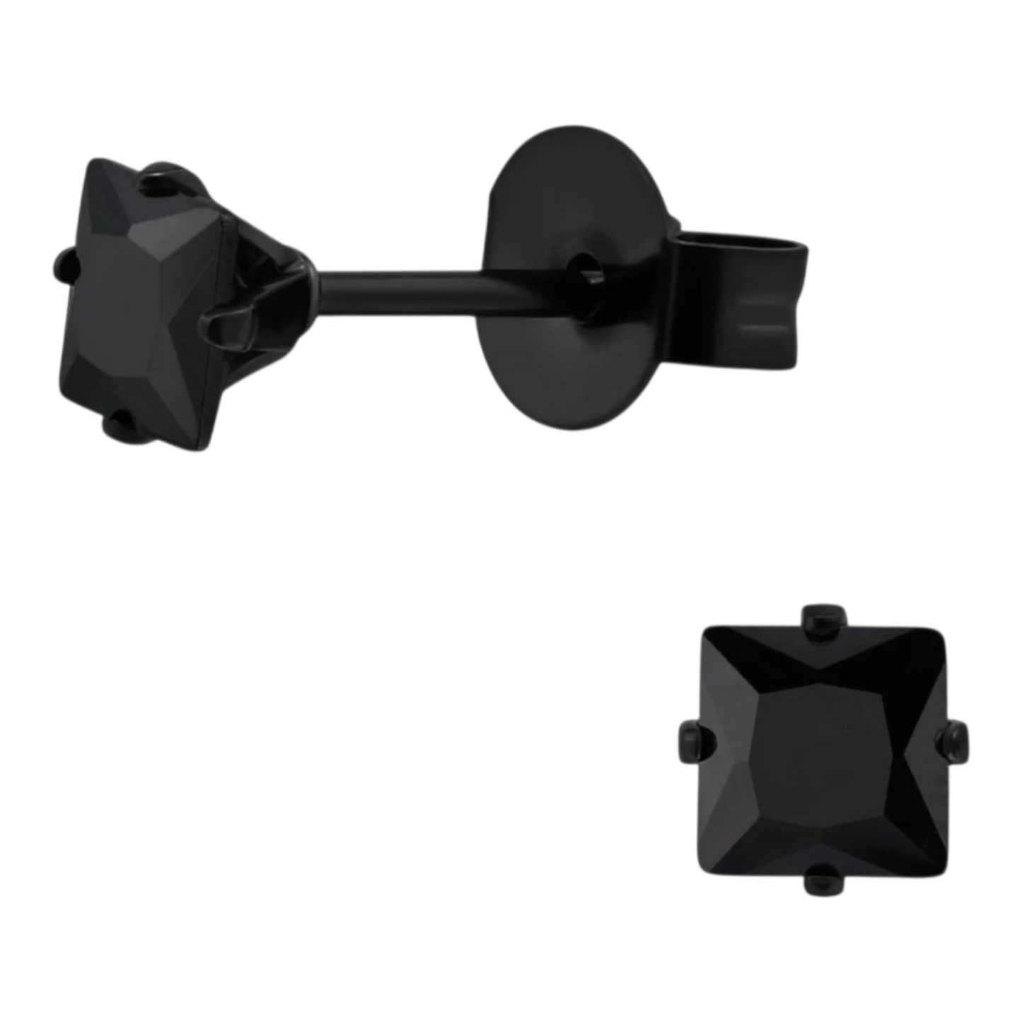 black square stud earrings