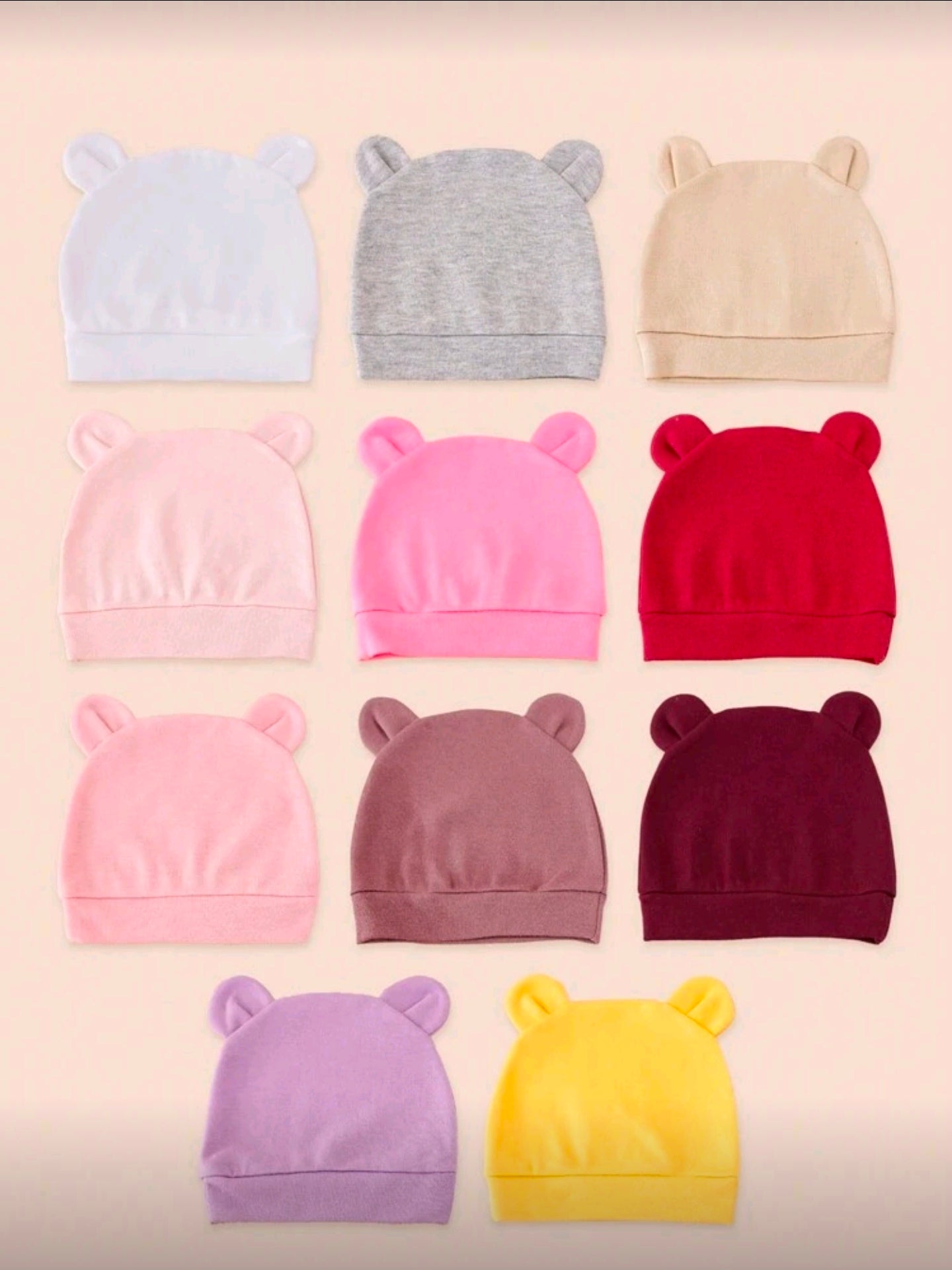 6pcs Newborn Infant 0-3M Solid & Printed Earflap Warm Beanie Hats, Cute Daily Casual Infant & Mother Care Products, Suitable For Newborn Outdoor Ion And Daily Use