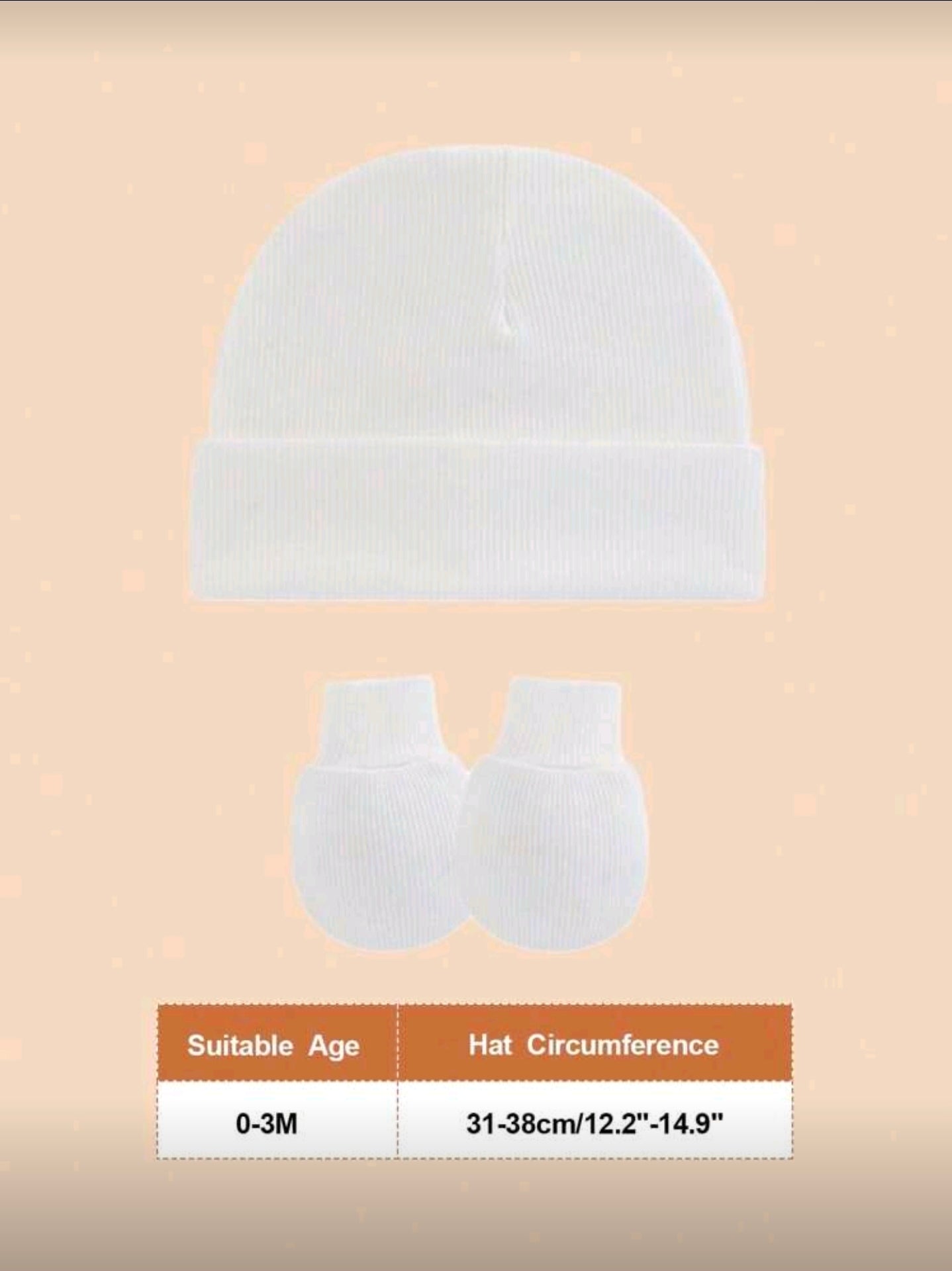 4Sets Newborn Hospital Hat Baby Hat And Anti Scratch Mittens Set For 0-3 Months Newborn Baby Girls, Solid Color, Essentials Bonnet Infant Beanie Caps And Gloves Casual Everyday Hat