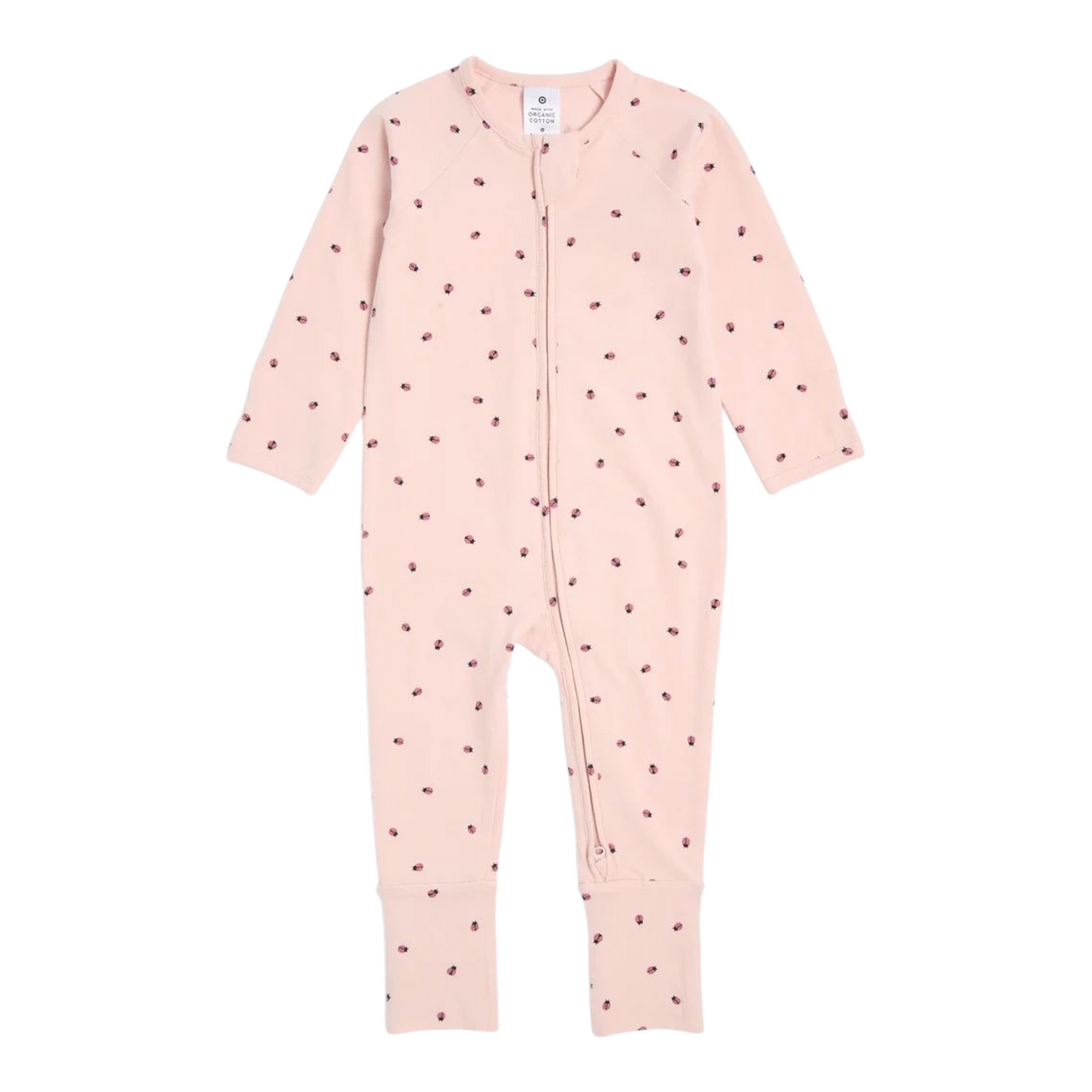 Baby Organic Cotton Footless Coverall - Ladybug -(size NB)
