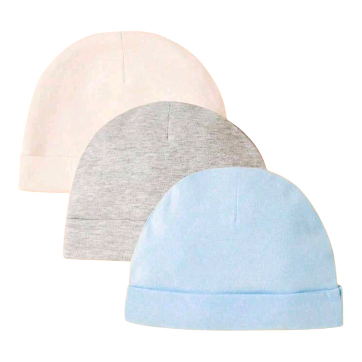 3pcs Infant Solid Daily Simple Basic Hat Set