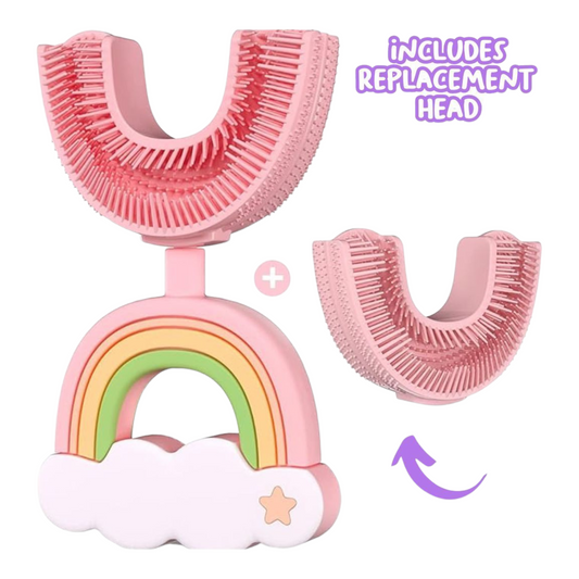 Sensory Rainbow Toothbrush Tool for Kids with Replacement Head Suction Base